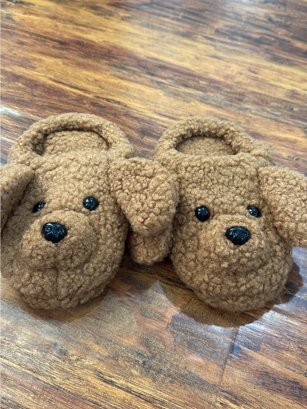 Ice Cream Plush Brown Dog Design Pet Slippers